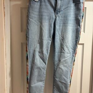 Knox Rose Light Blue Jeans with Multicolor Side Stripes